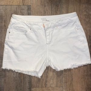 White Time and Tru Frayed Denim Shorts